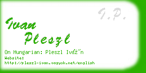 ivan pleszl business card